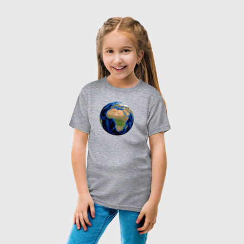 Детская футболка хлопок Планета солнечной системы земля, цвет меланж - фото 5