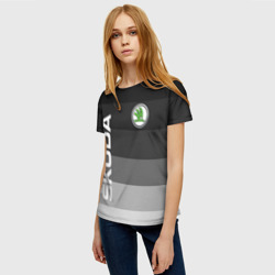 Женская футболка 3D Skoda, Шкода градиент - фото 2