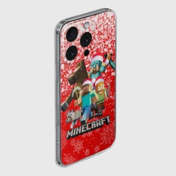 Чехол для iPhone 16 Pro Max силиконовый с защитой камеры Новогодний Майнкрафт - фото 2