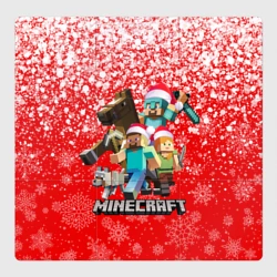 Магнитный плакат 3Х3 Новогодний Майнкрафт