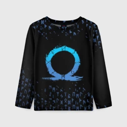 Детский лонгслив 3D Бог войны символ Кратоса, руны God of war