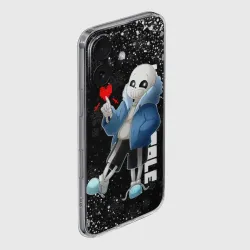 Чехол для iPhone 16 силиконовый с защитой камеры Новогодний Санс Undertale новый год - фото 2