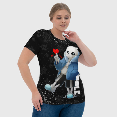 Женская футболка 3D с принтом НОВОГОДНИЙ САНС / UNDERTALE НОВЫЙ ГОД, фото #4