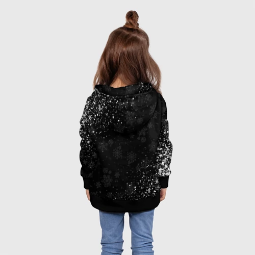 Детская толстовка 3D с принтом Новогодний Санс Undertale новый год, вид сзади #2