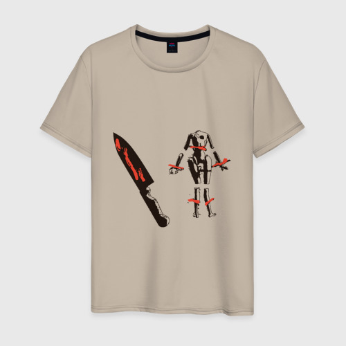Мужская футболка хлопок Dexter Knife, цвет миндальный