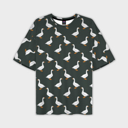 Гуси паттерн – Мужская футболка oversize 3D с принтом купить со скидкой в -50%