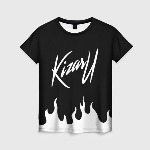 Женская футболка 3D с принтом KIZARU WHITE FIRE | КИЗАРУ БЕЛЫЙ ОГОНЬ, вид спереди #2