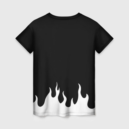 Женская футболка 3D с принтом KIZARU WHITE FIRE | КИЗАРУ БЕЛЫЙ ОГОНЬ, вид сзади #1