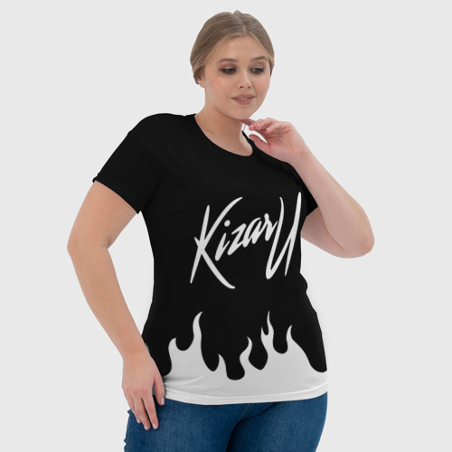 Женская футболка 3D с принтом KIZARU WHITE FIRE | КИЗАРУ БЕЛЫЙ ОГОНЬ, фото #4