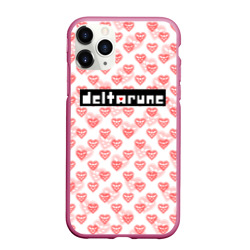 Чехол для iPhone 11 Pro Max матовый Deltarune pattern logo