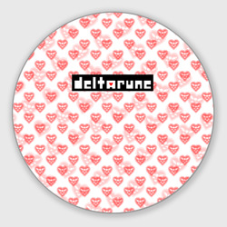 Круглый коврик для мышки Deltarune pattern logo