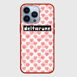 Чехол для iPhone 13 Pro Deltarune pattern logo