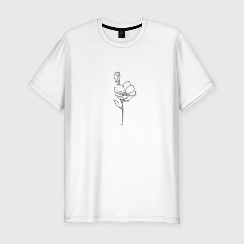 Мужская футболка хлопок Slim Цветок любви оригинальный, цвет белый