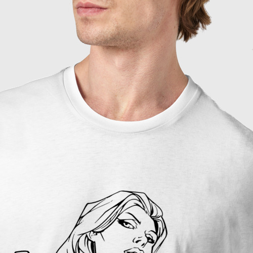 Мужская футболка хлопок Дерзкая чувиха с пистолетом, цвет белый - фото 6