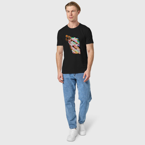 Мужская футболка хлопок Майкл Джордан в полете, цвет черный - фото 5