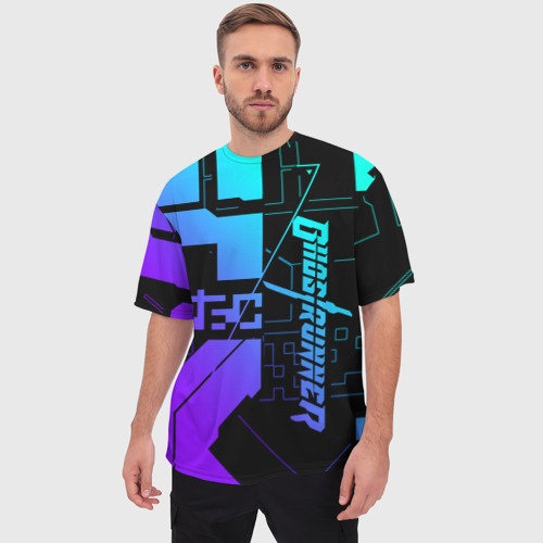 Мужская футболка oversize 3D Ghostrunner Neon, цвет 3D печать - фото 3