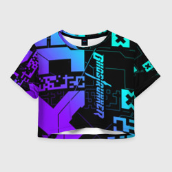 Женская футболка Crop-top 3D Ghostrunner Neon