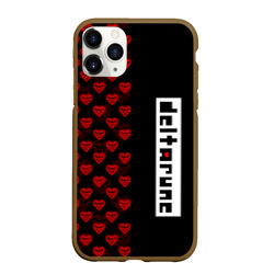 Чехол для iPhone 11 Pro матовый Half pattern Deltarune logo