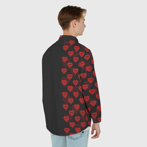 Мужская рубашка oversize 3D Half pattern Deltarune logo, цвет белый - фото 4