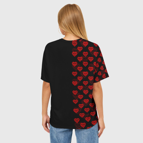 Женская футболка oversize 3D Half pattern Deltarune logo, цвет 3D печать - фото 4
