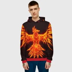Мужская толстовка 3D Огненный феникс fire Phoenix - фото 2