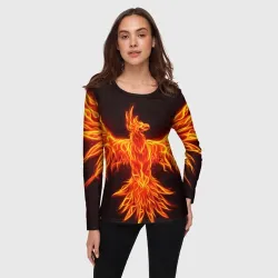Женский лонгслив 3D Огненный феникс fire Phoenix - фото 2