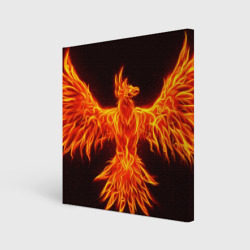 Холст квадратный Огненный феникс fire Phoenix