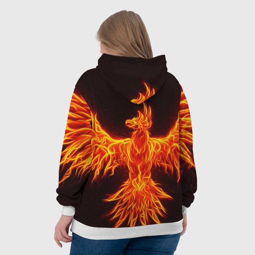 Женская толстовка 3D Огненный феникс fire Phoenix, цвет 3D печать - фото 7