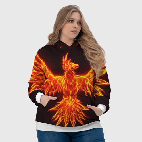 Женская толстовка 3D Огненный феникс fire Phoenix, цвет 3D печать - фото 6