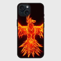 Чехол силиконовый для Apple iPhone 15 матовый Огненный феникс fire Phoenix