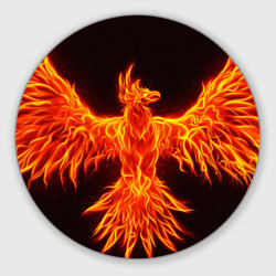 Круглый коврик для мышки Огненный феникс fire Phoenix