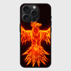 Чехол силиконовый для Apple iPhone 15 Pro матовый Огненный феникс fire Phoenix