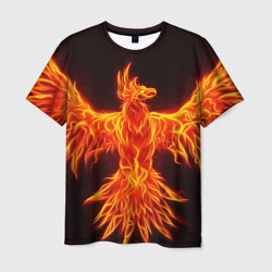 Мужская футболка 3D Огненный феникс fire Phoenix
