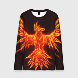 Мужской лонгслив 3D Огненный феникс fire Phoenix