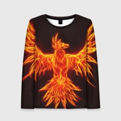 Женский лонгслив 3D Огненный феникс fire Phoenix