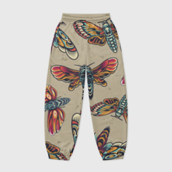 Женские джоггеры оверсайз 3D Мотыльки-черепа