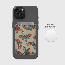 Картхолдер Magsafe магнитный Мотыльки-черепа - фото 2