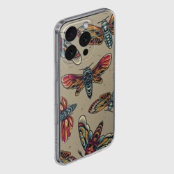 Чехол для iPhone 16 Pro Max силиконовый с защитой камеры Мотыльки-черепа - фото 2