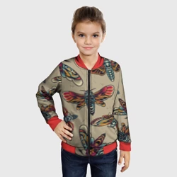 Детский бомбер 3D Мотыльки-черепа - фото 2