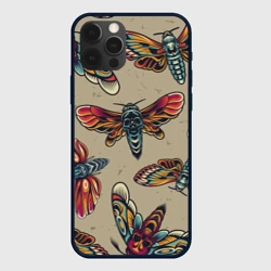 Чехол для iPhone 12 Pro Мотыльки-черепа