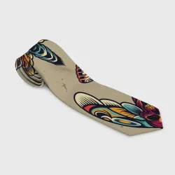 Галстук 3D Мотыльки-черепа