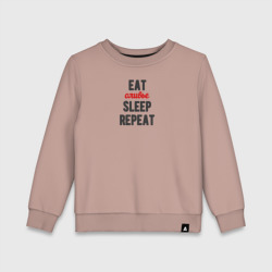 Детский свитшот хлопок Eat оливье Sleep Repeat