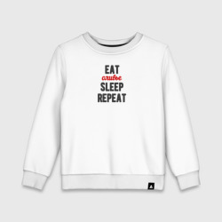 Детский свитшот хлопок Eat оливье Sleep Repeat