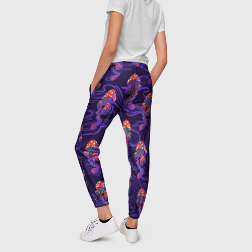 Женские брюки 3D Грибы психоделика, цвет 3D печать - фото 4