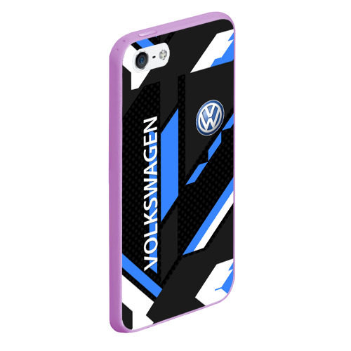 Чехол для iPhone 5/5S матовый Volkswagen geometry sport, цвет сиреневый - фото 3