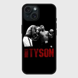 Чехол силиконовый для Apple iPhone 15 матовый Майк Тайсон