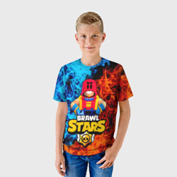 Детская футболка 3D Гром Бравл старс, Grom Brawl Stars огонь - фото 2