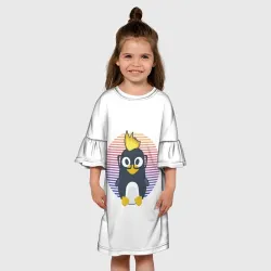 Детское платье 3D Linux Tux пингвин. Талисман для програмистов - фото 2