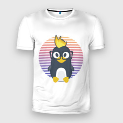 Мужская футболка 3D Slim Linux Tux пингвин. Талисман для програмистов