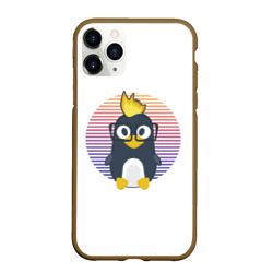 Чехол для iPhone 11 Pro Max матовый Linux Tux пингвин. Талисман для програмистов